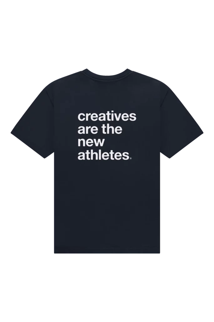 T-shirt The New Originals Catna Tee Navy – slogan "Creatives Are The New Athletes" imprimé au dos