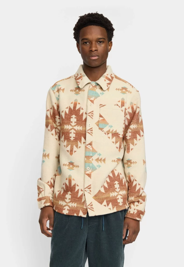 Surchemise casual overshirt Revolution en coton bleu, coupe loose décontractée, homme